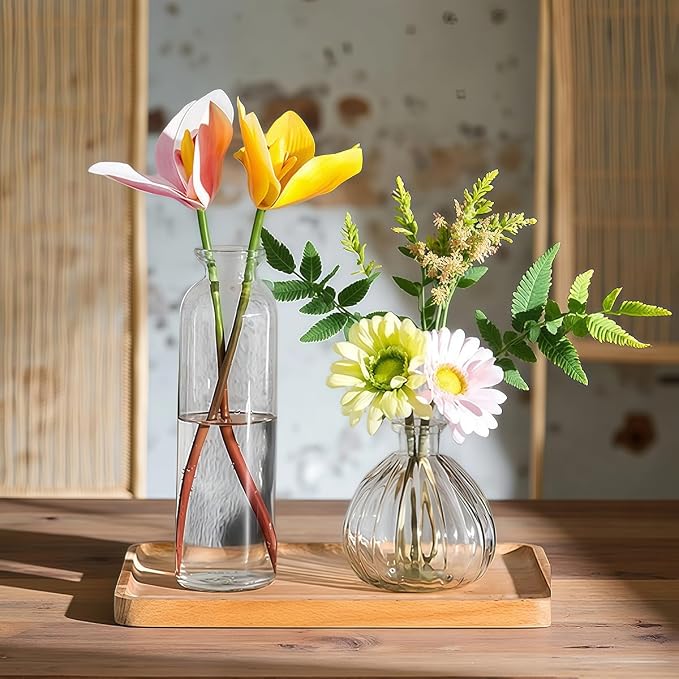 Clear Empty Glass Diffuser Bottle, Decorative Reed Diffuser Jar, Multipurpose Bud Vase, Decorative Floral Vase, DIY Replacement Bottle for Essential Oil Reed Diffuser, Home Fragrance & Craft Decor