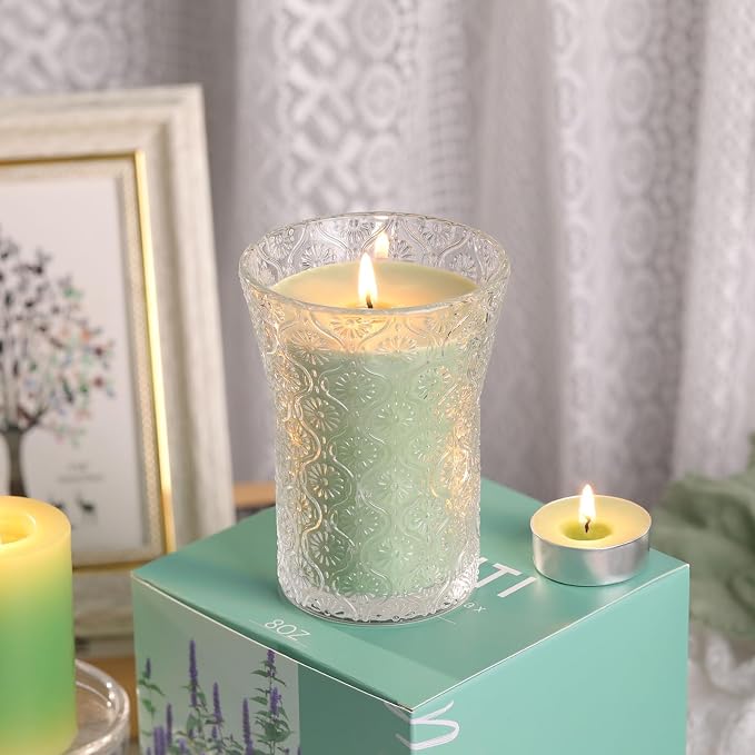 HAVITI Eucalyptus & Alpine Sage Scented Candle, Galentines Valentines Mother's Day Soy Jar Candles Gift Men Women,8 OZ Aromatherapy Luxury Candles for Home Decor