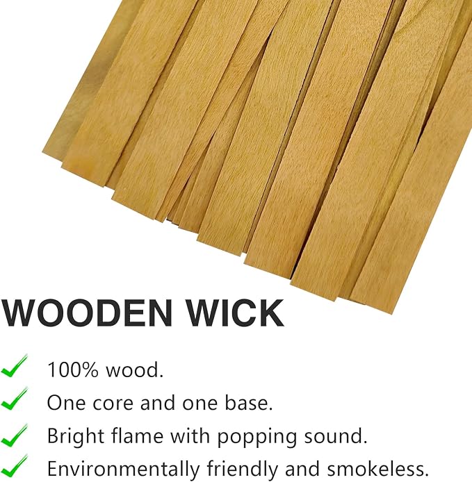 301Pcs Wood Wicks for Candles Making,Wooden Candle Wicks,with Trimmer Natural Crackling Wooden Wicks for DIY Candle Making