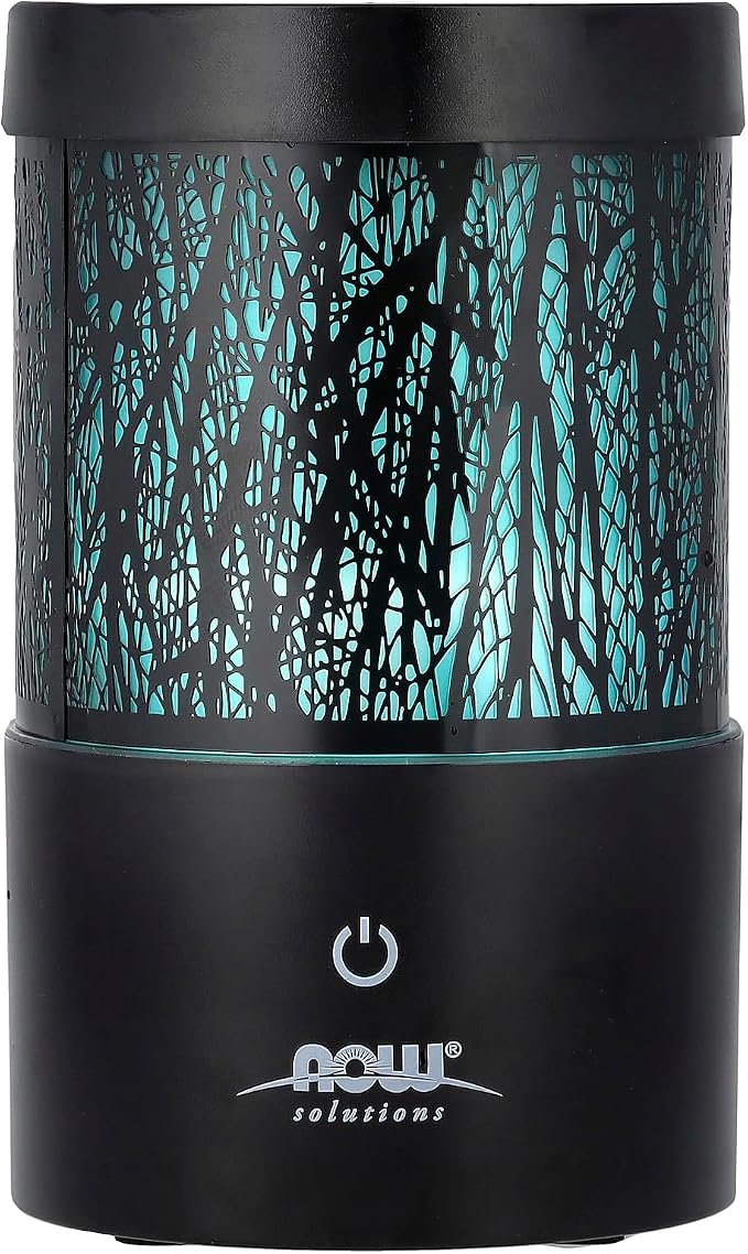 NOW Essential Oils, Metal Touch Ultrasonic Aromatherapy Oil Diffuser, Extremely Quiet and Heat Free, Color Changing LED