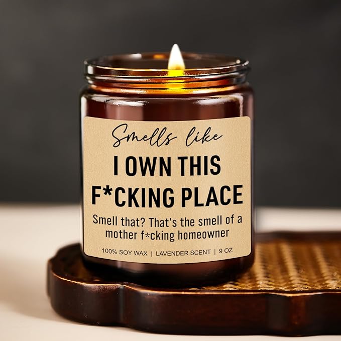 Younift Funny Scented Candle, House Warming Gifts New Home, Housewarming Gifts for Women, Men, Couple, New Homeowner - First Apartment Essentials - Closing Presents for Home Buyers - 9 oz