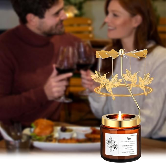 Rotatable Rose Scented Candle Gifts, Hummingbird Gifts for Women