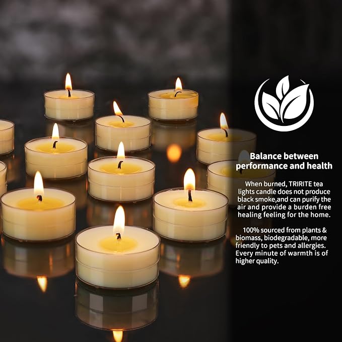 12 Pack Beeswax Tealights Candles, Rose Scented Tea Light Candle, 4 Hours White Tea Scented, Soy & Beeswax Candles with Essential & Natural Oils for Home & Party (Rose)