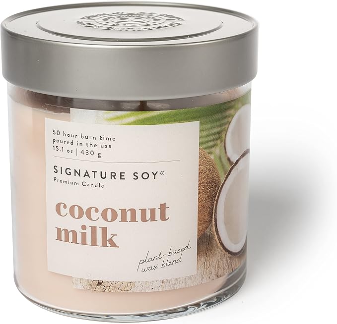 Signature Soy Lidded Coconut Milk Scented Candle, Large Jar
