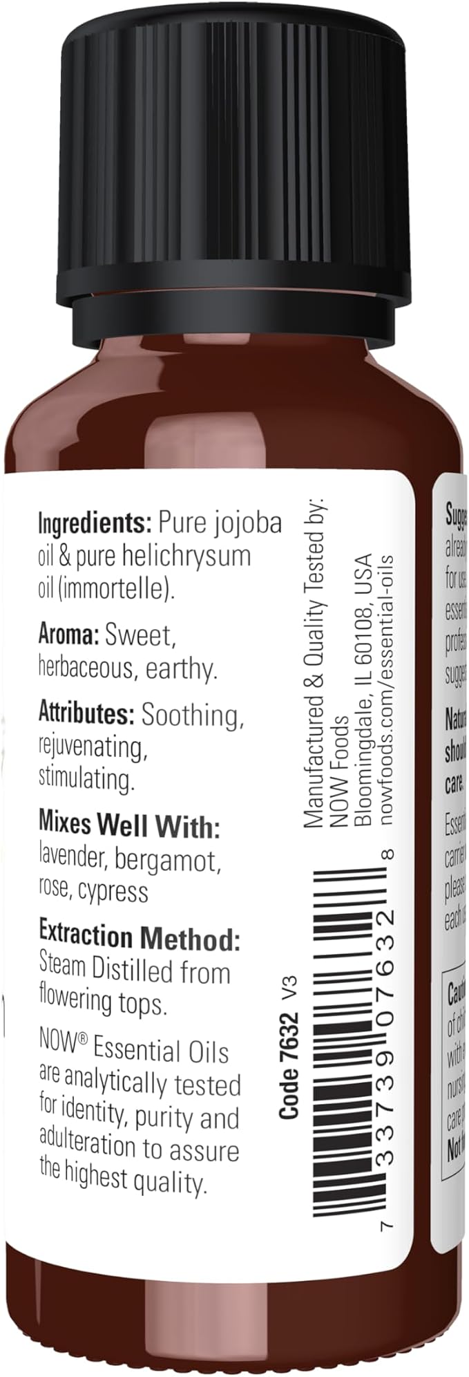 NOW Essential Oils, Helichrysum Oil Blend, Soothing Aromatherapy Scent, Steam Distilled, 100% Pure, Vegan, Child Resistant Cap, 1-Ounce