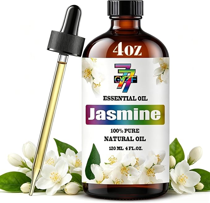 Jasmine Essential Oil, Jasmine Oil, for Diffuser, DIY Candles, Soap, Humidifier, Bedroom, Gift, Jasmine Fragrance Oil, GV77ZF Essential Oils - 4 fl oz (120 ml)