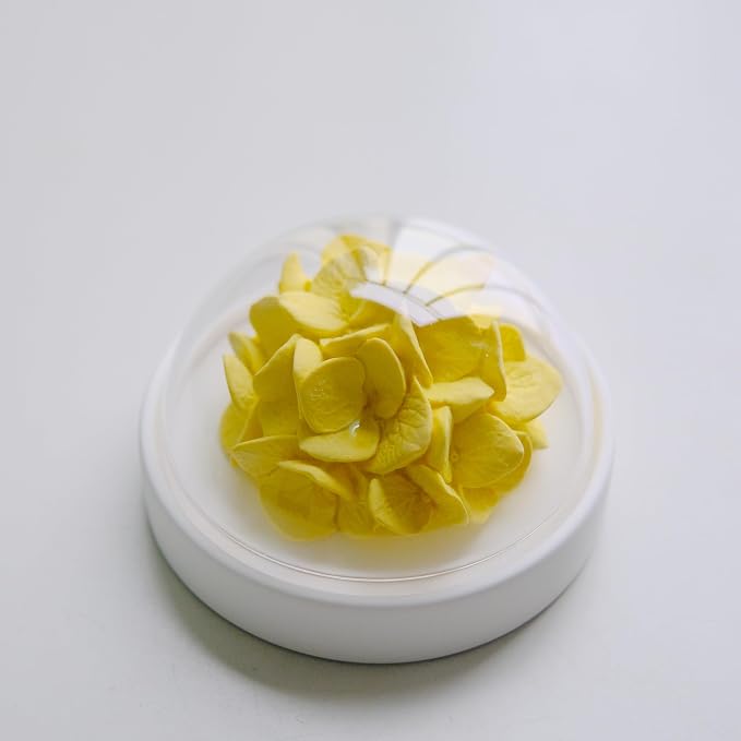 Essential Oil Passive Flower Diffuser -Non-Electric Peony Flower Porcelain Aromatherapy Diffusers for Small Mini Room, Desk Decorative, Bathroom (Yellow, Hydrangea)