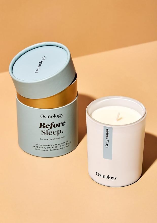 Before Sleep Aromatherapy Candle – Lavender, Eucalyptus & Cedar Scented Candle, Plant-Based Wax, 7 oz, 45 Hour Burn Time, Relaxation & Bedtime Candle