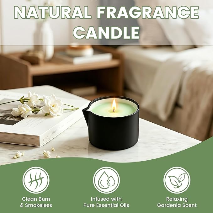 Natural Soy Wax Aromatherapy Candle for Home, Stress Relief & Relaxation, Long Lasting Fragrance Candle for Women & Men, 2.02 Oz (Gardenia)