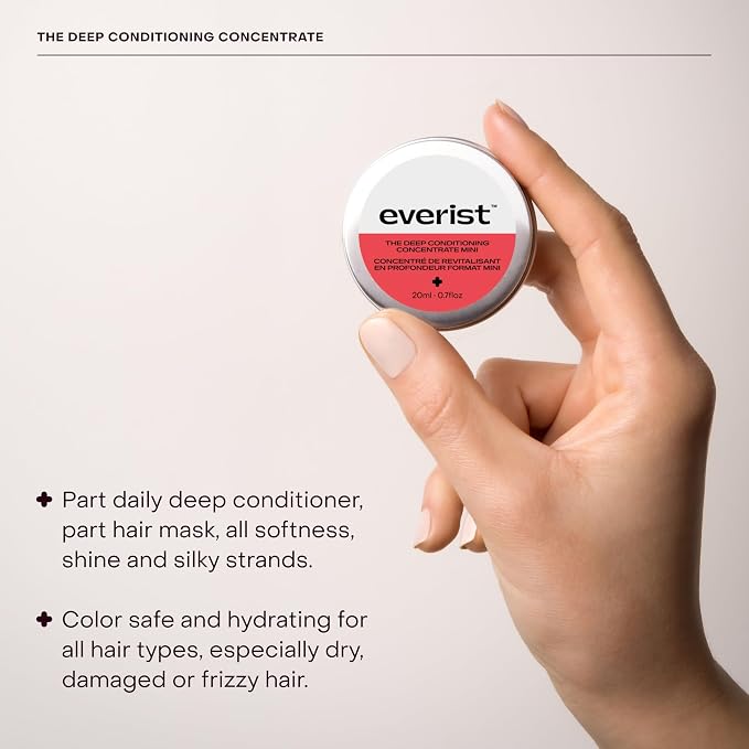 Everist The Shower Essentials Travel Kit, Hydrating for All Hair and Skin Types, Smoothing & Softening, Plant-based, Color-safe, Dye-free, 0.7 fl oz Each, Tins