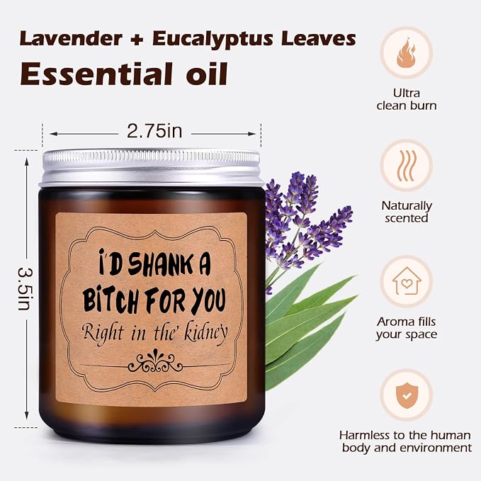 Cinque Lavender Scented Candle Gifts for Women Funny Friendship Gift for Best Friend BFF Bestie Sister Coworker Unique Birthday Christmas Thanksgiving Present for MOM Female Girl Her
