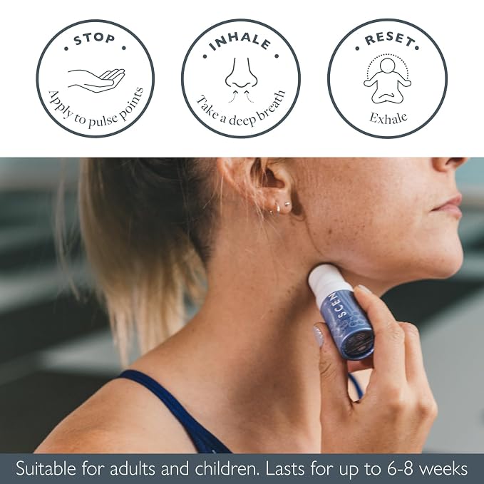 Scentered Aromatherapy Balm Stick for Focus & Concentration - Roll On Essential Oils Blend with Rosemary, Mint, Clary Sage in Shea Butter - Aromatherapy Gifts for Women