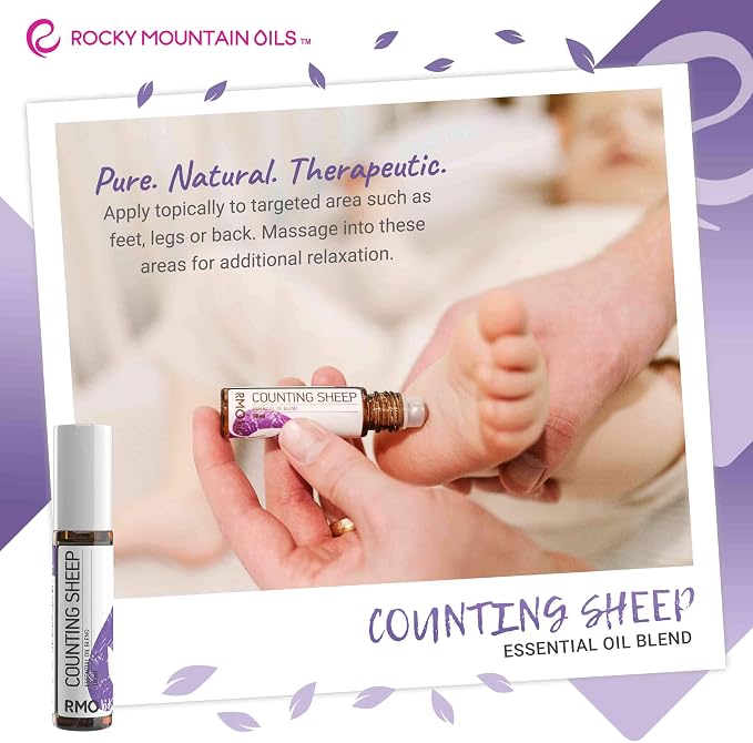 Rocky Mountain Oils Kids Line Counting Sheep Essential Oil Roller Blend with Essential Oils - Aromatherapy Massage Oils for Kids - 10ml