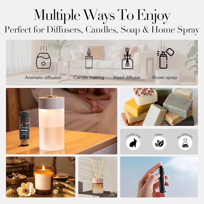 Hotel Collection Diffuser Oil Set – Aromatherapy Essential Oils for Diffusers– Luxury Hotel-Inspired Scent for Home & Office