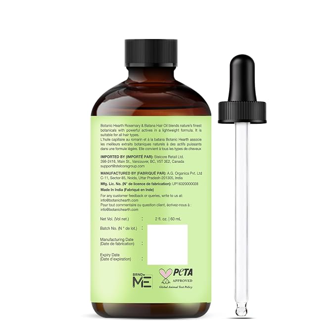 Botanic Hearth 100% Pure Rosemary Batana Oil For Hair Growth & Hair Treatment Oils 2 Fl Oz | Infused with coconut Oil | Hair Oil Repairs Dry Damaged Hair, Strengthening, Healthier | All Hair Types