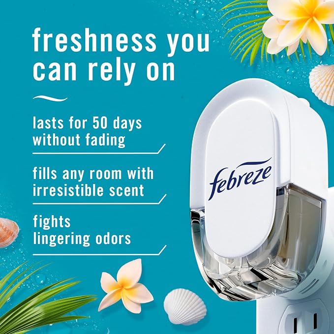 Febreze, Odor-Fighting Fade Defy Plug Air Freshener Refill, Bora Bora, 0.87 Fl Oz