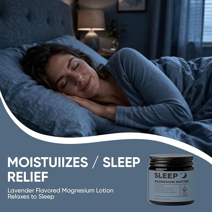 Magnesium Butter for sleep – Magnesium Cream with Shea & Mango Butter, Arnica & Essential Oils for Relaxation – Nighttime MagnesiumLotion for Legs, Arms or Chest(Citrus) (B)