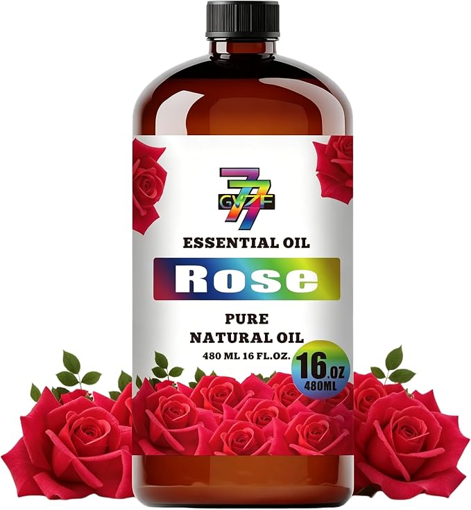 Rose Essential Oil, Rose Oils, for Diffuser, Massage, Bath, DIY Candles, Soap, Humidifier, Bedroom, Office, Gift, Essential Oil, GV77ZF Rose Fragrance Oil - 16 fl oz (480 ml)