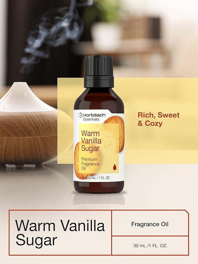 Horbäach Warm Vanilla Sugar Fragrance Oil | 1 Fl Oz (30 mL) | Premium Grade | for Diffusers, Candle and Soap Making, DIY Projects & More