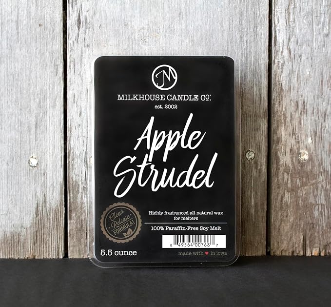 Milkhouse Candle Company Apple Strudel Soy Wax Melts - Cinnamon | Apple | Vanilla Scented - 5.5 oz, Hand-Poured, Premium Fragrance Oil, Made in the USA