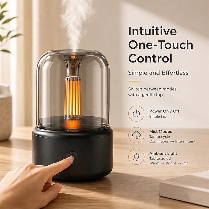 LONCIN Essential Oil Diffuser, 120ml Aromatherapy Diffuser with Auto Shut-Off Function, Ultrasonic Diffusers for Essential Oils, Cool Mist Humidifier with Warm Lights, for Home & Office