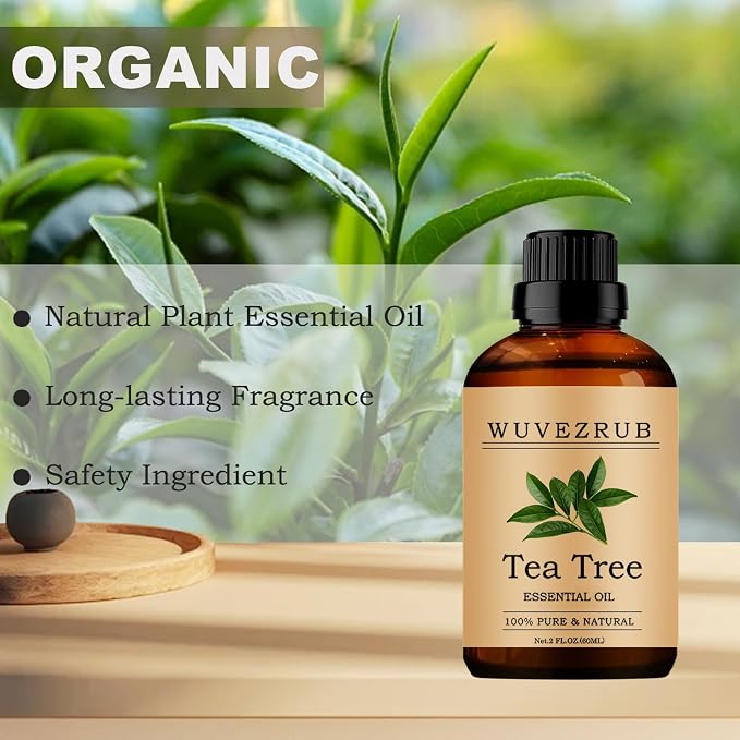 Tea Tree Essential Oils, 60ML 100% Pure and Natural Essential Oil for Aromatherapy Diffuser - Tea Tree /2 Fl Oz