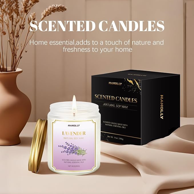Marine Breeze Candle, 9 oz Scented Candles for Home Soy Candle Wax, Aromatherapy Candles for Women Men, Birthday Christmas Gifts, Perfect for Creating a Calming Ambiance