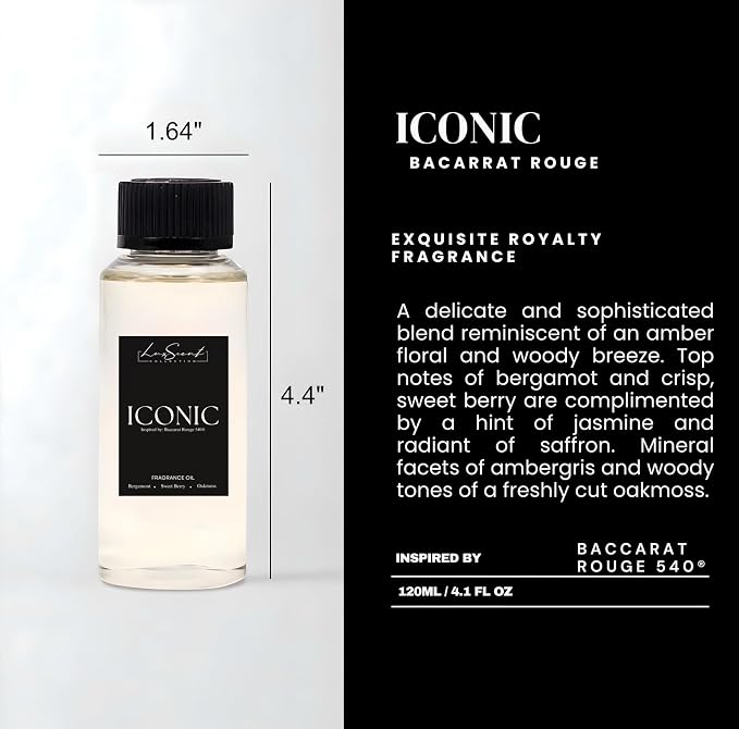 Wireless Aroma Diffuser with 120mL Iconic Scent Oil Included - for up to 1000sq. ft Coverage - Hotel Scent Diffuser - Remote Control - Home Luxury Essential Oil Diffuser - Aromatherapy