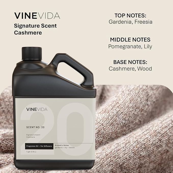 VINEVIDA [128 Fl Oz] Cashmere Fragrance Oil for Cold Air Diffusers, Essential Oils for Diffuser Oil Refill & Air Freshener Room Spray