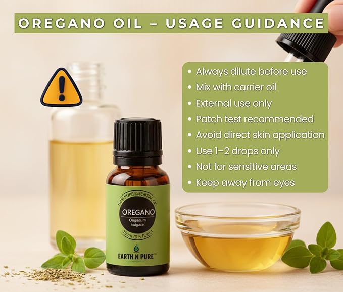 Earth N Pure Oregano Essential Oil Undiluted, Natural and Therapeutic Grade with Glass Dropper - 30 ML