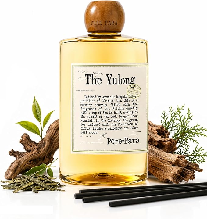 The Yulong Scent Reed Diffuser Refill Set 13.53 fl oz with 6 Sticks, 【Comfortable to Breathe】 Luxury Natural Long Lasting Home Fragrance Oil Air Freshener for Living Room and Office