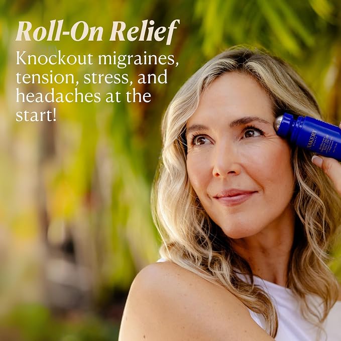Nakery SkinRecovery Tension Relief Roll-On, Magnesium Roll On with Peppermint Oil for Headache Relief, Stress Support, Muscle Pain Relief, Aromatherapy Cooling Applicator Stick (1 Fl Oz)