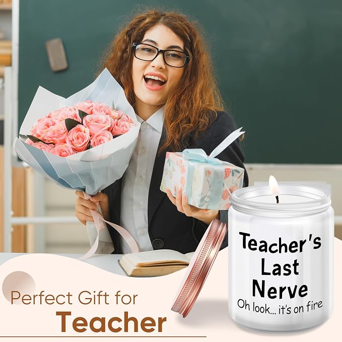 Kedofa Teacher Appreciation Gifts, Teacher Christmas Birthday Retirement Thanksgiving Teachers' Day Gifts - Teacher’s Last Nerve Scented Candle