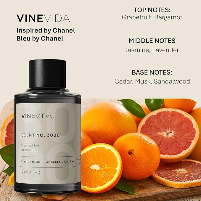 VINEVIDA [4oz] (Our Version of) Bleu Fragrance Oil for Soap Making and Soy Candles - Natural Scents for Candle and Soap Making
