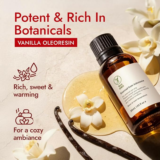 H'ana Vanilla Oil - 1.02 Fl Oz Vanilla Essential Oil for Hair, Skin, Diffuser, Aromatherapy & DIY