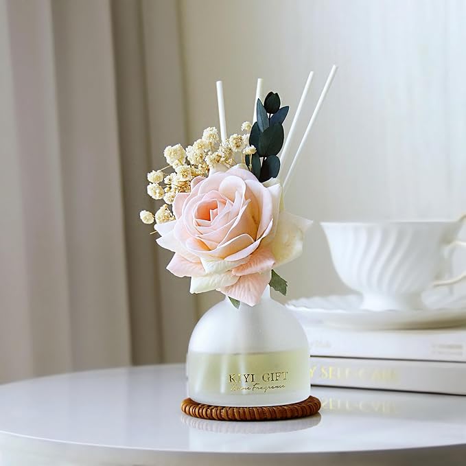 Reed Diffuser Set, 4.06 oz Scent Diffuser with 6 Sticks,Home Fragrance,Reed Diffuser for Bathroom Shelf Decor Jasmine Rose