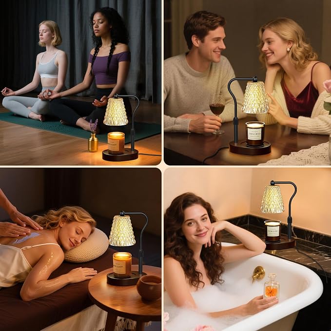 Candle Warmer Lamp with Timer Dimmable, Birthday Gifts for Women Mom, House Warming Gifts New Home Decor, Wax Melt Warmer for Jar Candles with 2 Bulbs