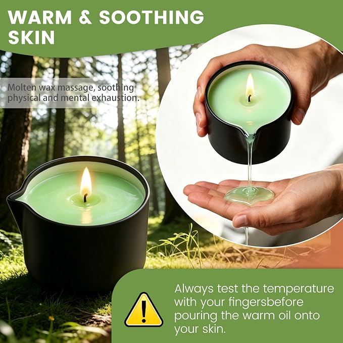 Soybean Wax Warming Massage Oil Candle for Stress Relief and Skin Moisturizing, Romantic Gift SPA Use Home Scented Candle Body Oil Caramel Whisky Scent 2.35 OZ (Gardenia)