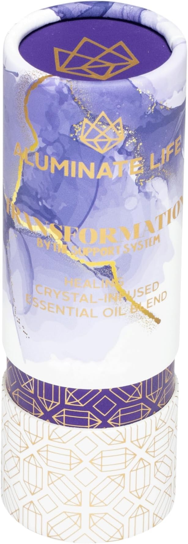 Crystal Infused Essential Oil Vial, 1 Oz, Transformation - Amethyst Crystal Infused - Scents of Jasmine, Bergamot, Vanilla, & Cedar - Aromatherapy Oils, Massage, Relaxing