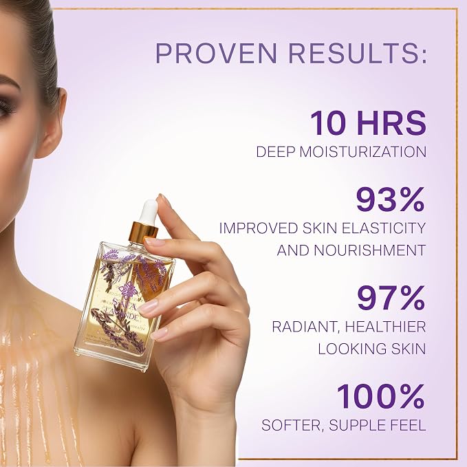 SAFA Lavender Oil - Multi Purpose Essential Body Oil – After Shower Body Oil – Pure Organic Lavender Oil for Face, Hair & Nails- Long Lasting Fragrance – Ideal Gift for Women - Alc Free (4 Fl Oz)