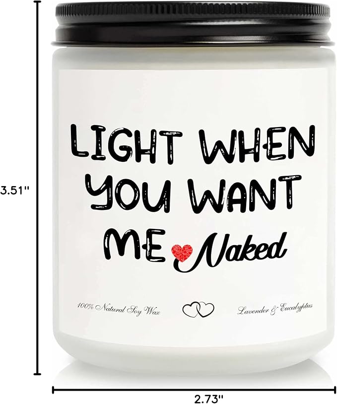 Father’s Day Gift for Husband from Wife – Funny “Light When You Want Me” Candle – Handmade Lavender Scented Candle, 7oz – Gifts for Him, Boyfriend, Men, Couples