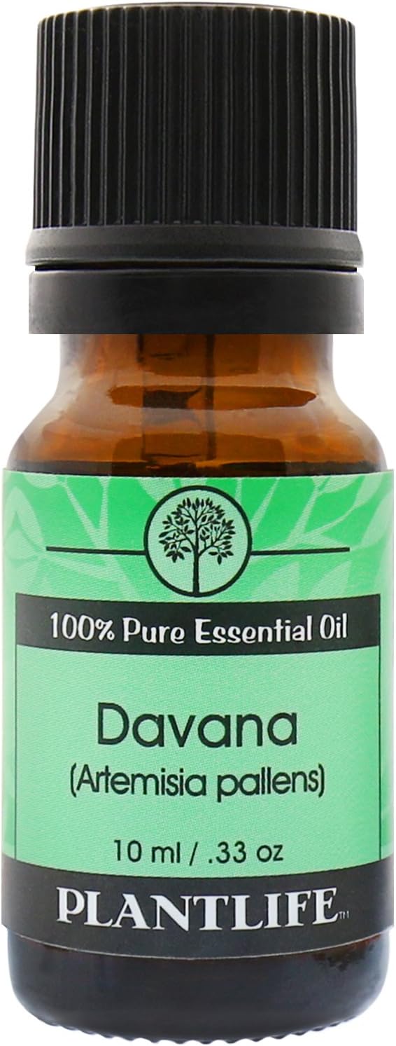 Plantlife Davana Aromatherapy Essential Oil - Straight from The Plant 100% Pure Therapeutic Grade - No Additives or Fillers - 10 ml