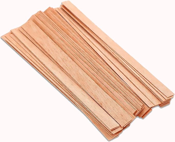 Wooden Candle Wicks for Candle Making(Without Base),6 inch Crackling Wood Wicks/Smokeless Candle Wick (DIM.-.020-.500-6)