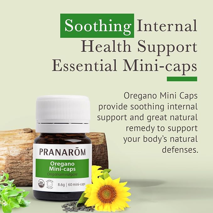 Pranarom - Aromaforce Oregano Mini-Caps - Certified Organic Ingredients for Natural Health - Supports Respiratory Wellness, Easy to Swallow