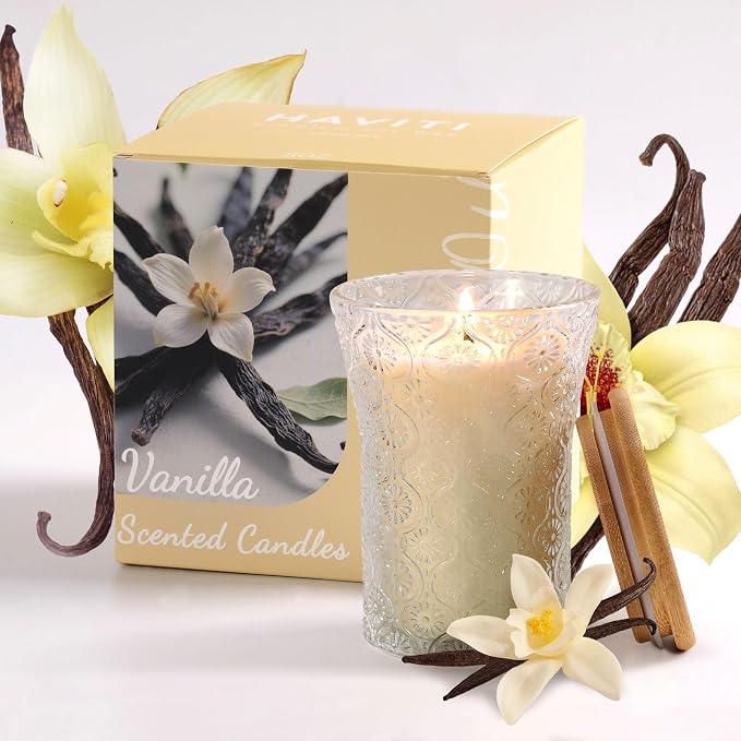 HAVITI Vanilla Sugar Scented Candle, Galentines Valentines Mother's Day Soy Jar Candles Gift for Men Women,8 OZ Aromatherapy Candles for Home Decor