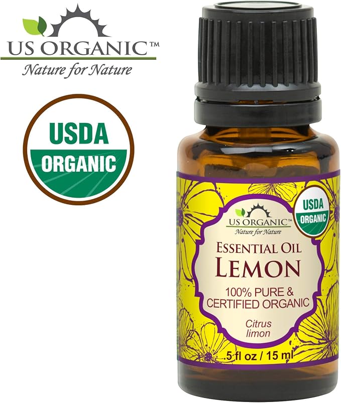 US Organic 100% Pure Lemon Essential Oil - USDA Certified Organic, Cold Pressed - W/Euro droppers (More Size Variations Available) (15 ml)