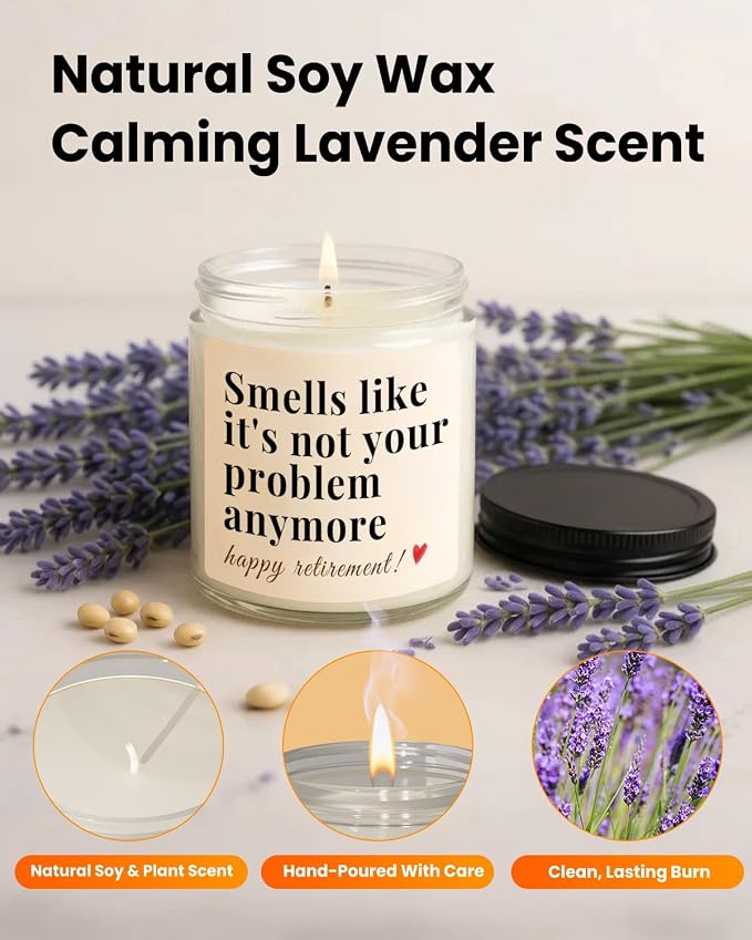 Retirement Gift for Woman, Men, Funny Retired Candle, Happy Farewell Party Decorations 2026, Best Retirement Gifts for Women, Men, Friends, Coworker, Teacher, Boss, Nurse, Colleague, Staff