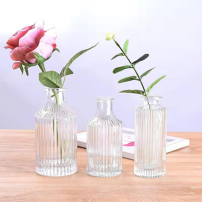 Glass Diffuser Bottles 6.6 High 250ml 8.5 Fl Oz Round Aroma Bottles Diffusers Vase Fragrance Accessories Use for DIY Replacement Reed Diffuser Sets Craft Projects Wedding Party