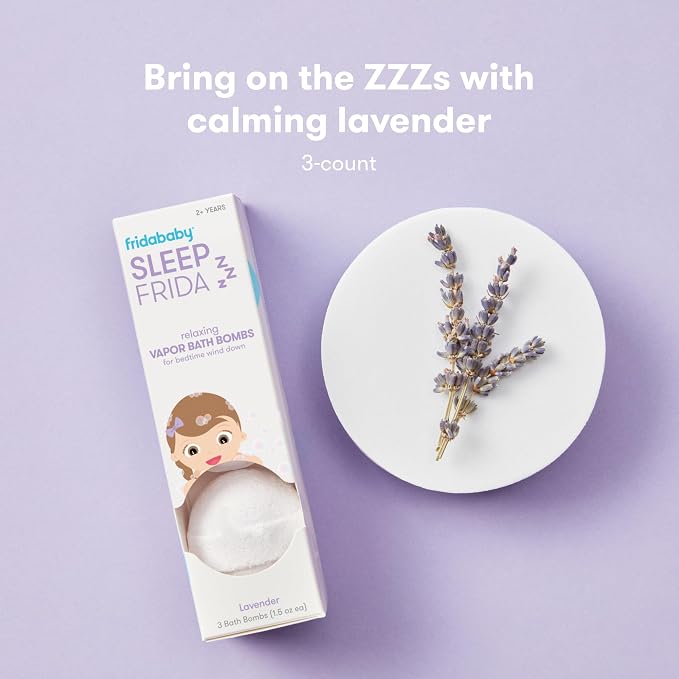 Frida Baby Natural Sleep Bath Bombs, Lavender Essential Oil Bath Bombs for Bedtime, Relaxing & Calming Shower Bombs with Aromatherapy Oil for Better Sleep