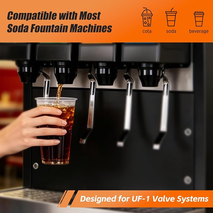 8 Pcs UF-1 Nozzle and Diffuser Assembly Compatible with Most Cola Machine Models, Beverage Dispenser Valve Nozzle Replacement Kit, Inner & Outer Valve Components